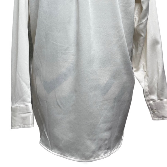 GAP Minimalist Cream Sz S Button Down front Satin Boyfriend Shirt - Picture 6 of 12